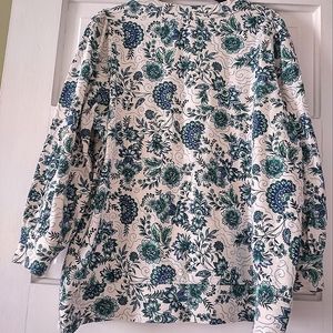 Loft 3/4 puff sleeve floral sweatshirt size large
